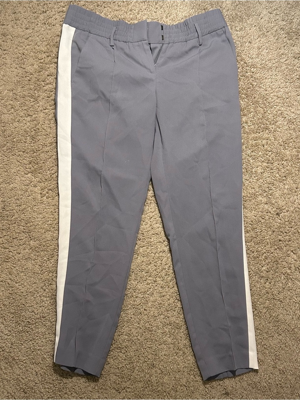 Gray and white pants
